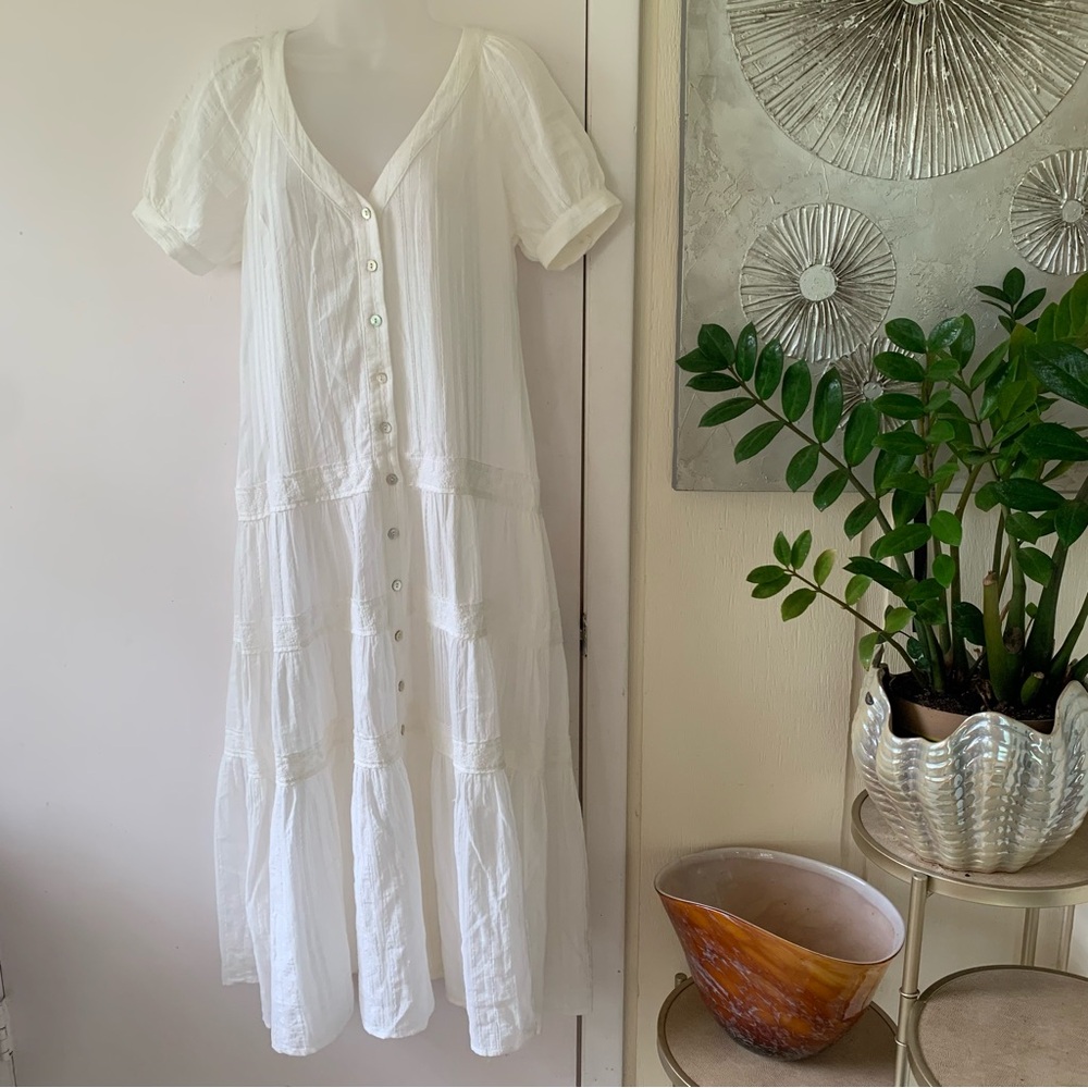Chelsea & Violet white textured cotton short sleeve dress size XS